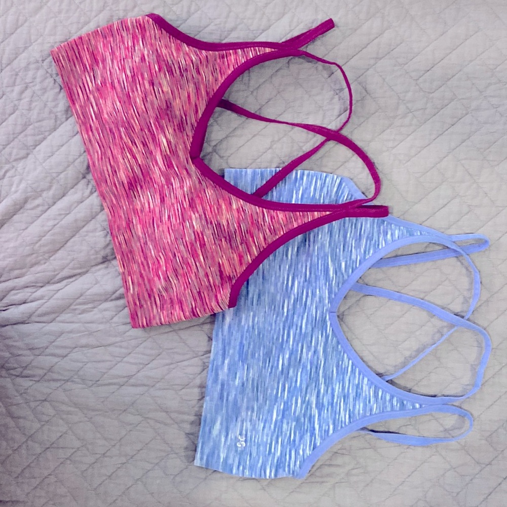 Academy sports brand sport bras multi colored pink and multi colored blue Medium